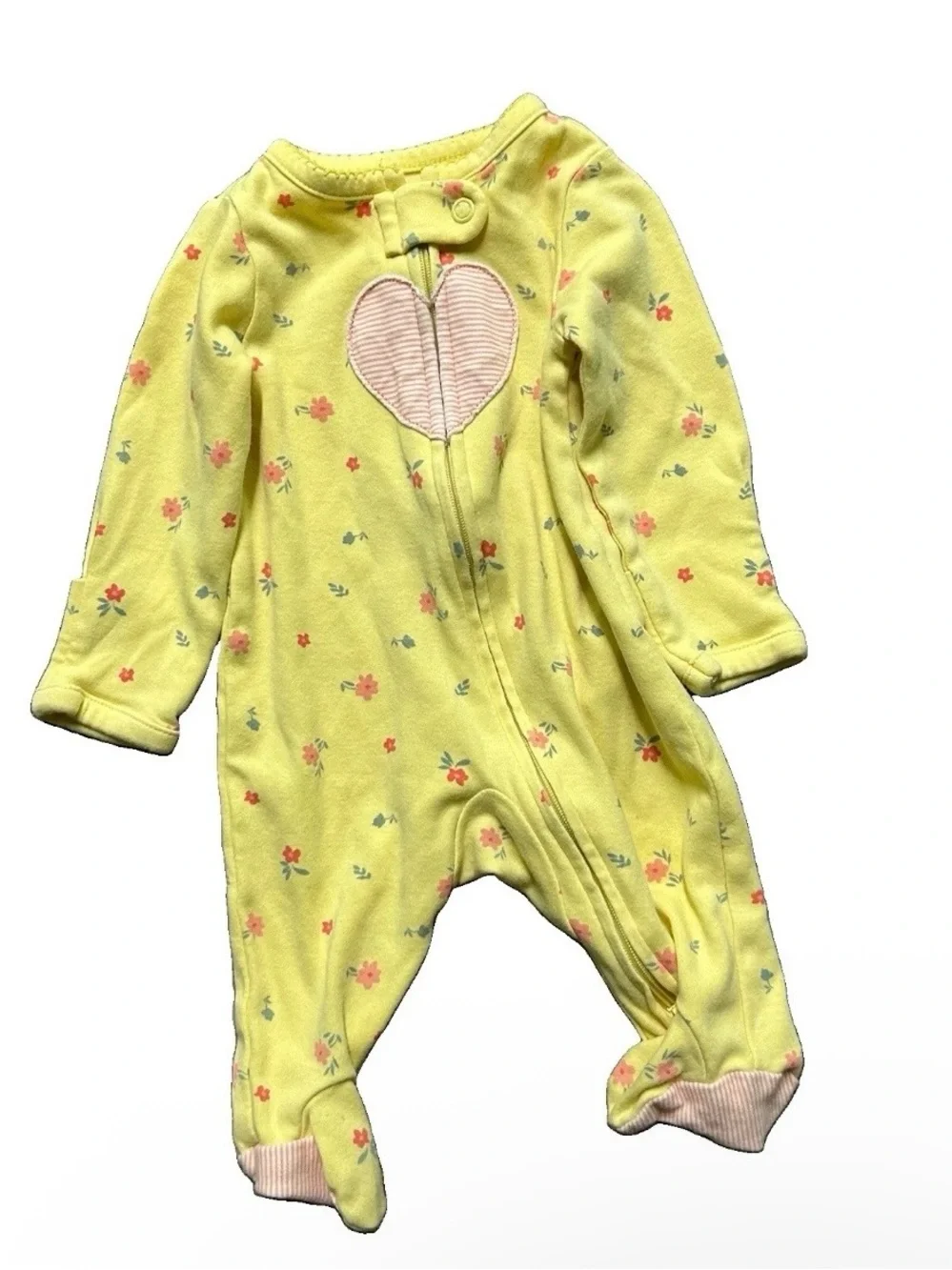 Baby Girl Footie Pajamas 2 Way Zipper Fleece Size Newborn